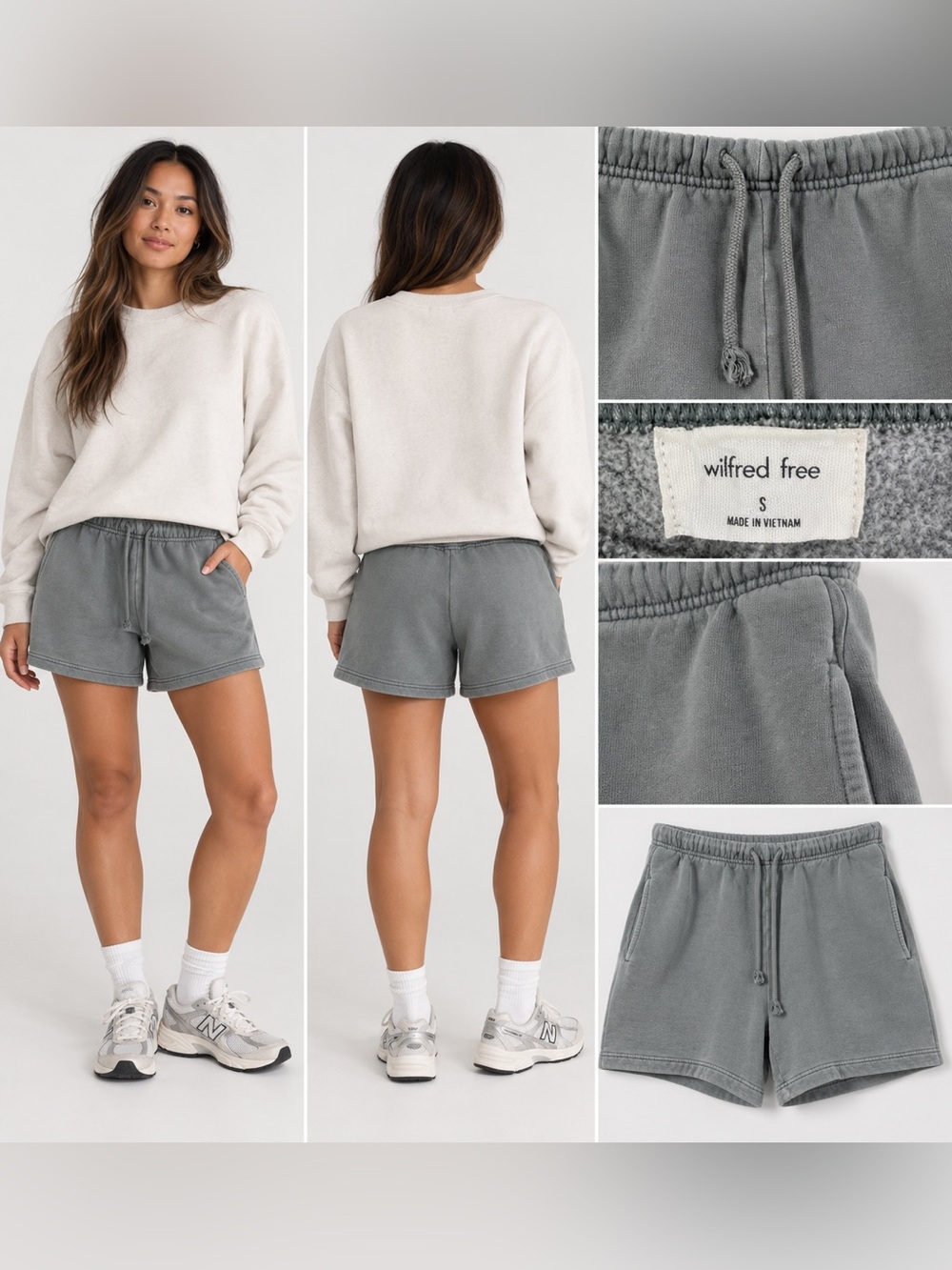 Wilfred Free Aritzia Fleece Sweat Shorts Gray Size Small